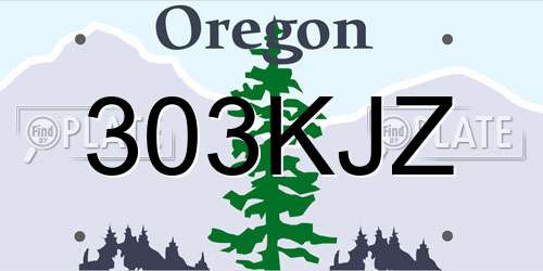 303KJZ Oregon License Plate