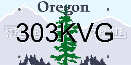 303KVG Oregon License Plate