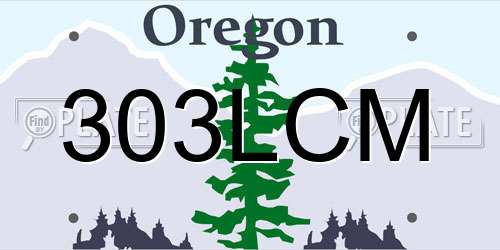 303LCM Oregon License Plate