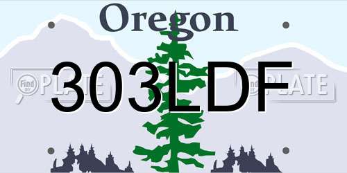 303LDF Oregon License Plate