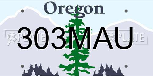 303MAU Oregon License Plate