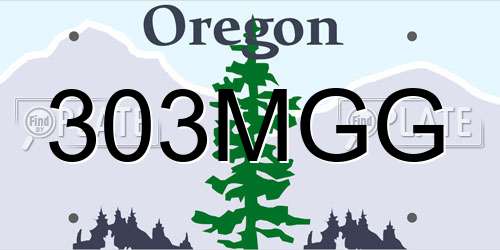 303MGG Oregon License Plate