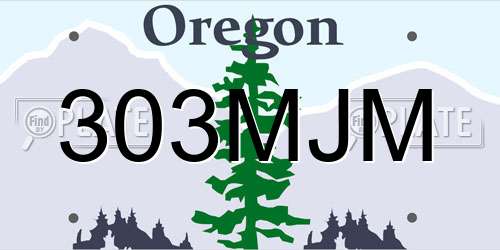 303MJM Oregon License Plate