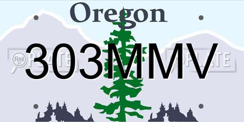 303MMV Oregon License Plate