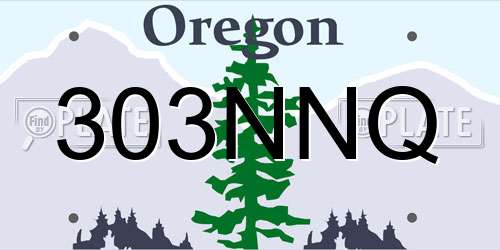 303NNQ Oregon License Plate