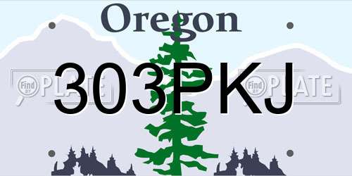 303PKJ Oregon License Plate