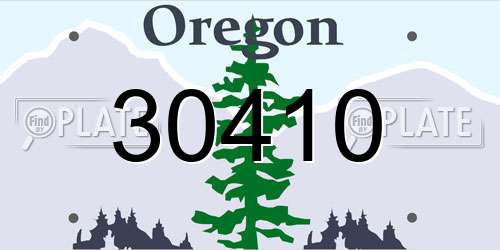 30410 Oregon License Plate