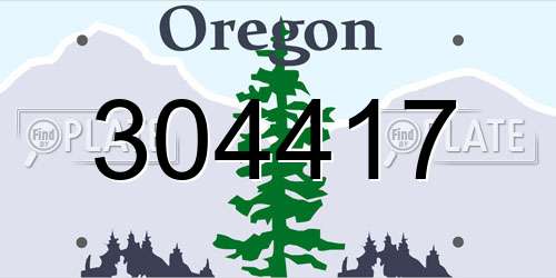 304417 Oregon License Plate