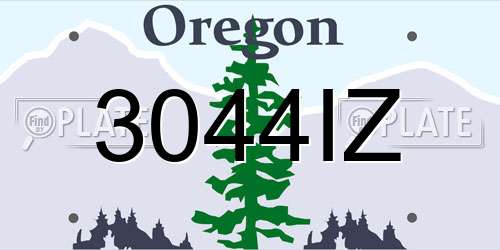 3044IZ Oregon License Plate