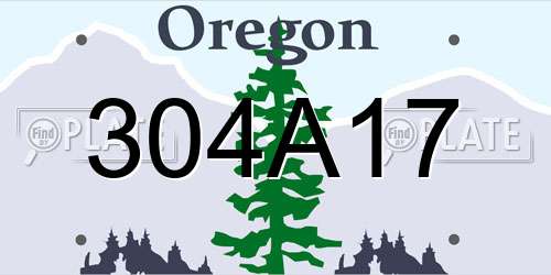 304A17 Oregon License Plate