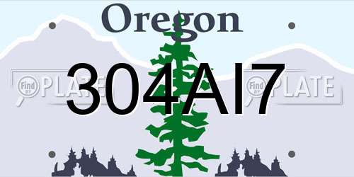 304AI7 Oregon License Plate