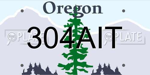 304AIT Oregon License Plate