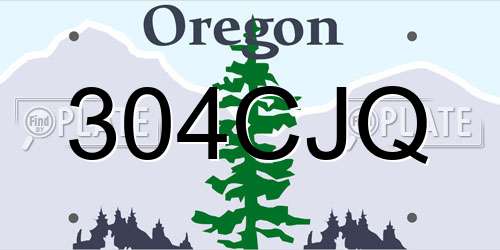 304CJQ Oregon License Plate