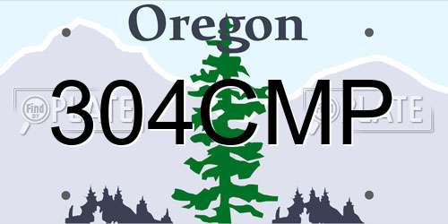 304CMP Oregon License Plate