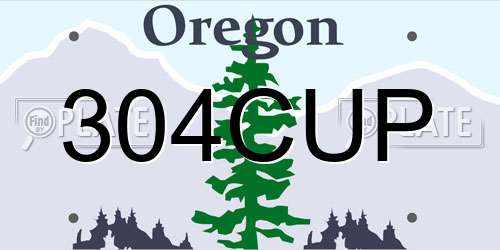 304CUP Oregon License Plate
