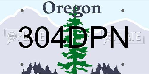 304DPN Oregon License Plate