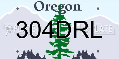 304DRL Oregon License Plate