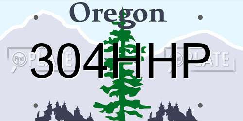 304HHP Oregon License Plate