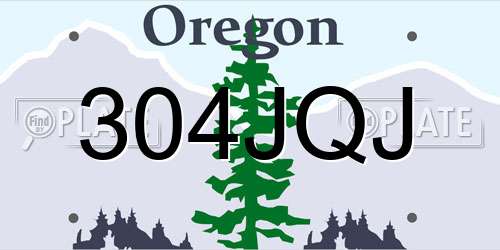 304JQJ Oregon License Plate