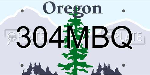 304MBQ Oregon License Plate