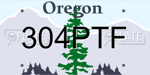304PTF Oregon License Plate