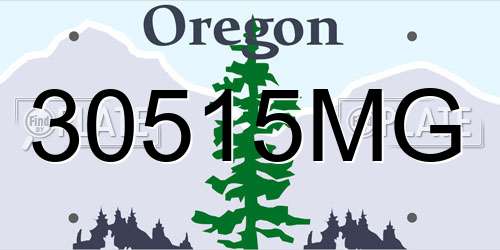 30515MG Oregon License Plate
