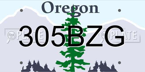 305BZG Oregon License Plate