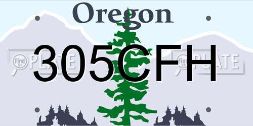 305CFH Oregon License Plate