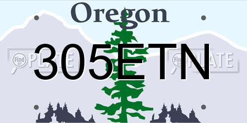 305ETN Oregon License Plate
