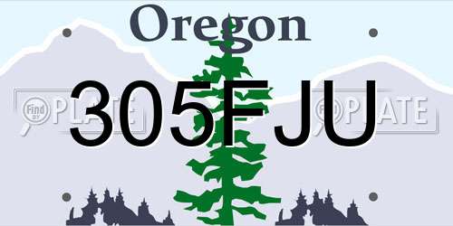 305FJU Oregon License Plate