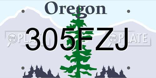 305FZJ Oregon License Plate