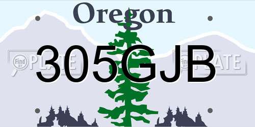 305GJB Oregon License Plate