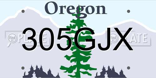 305GJX Oregon License Plate
