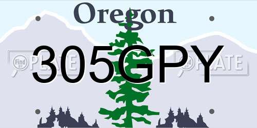 305GPY Oregon License Plate