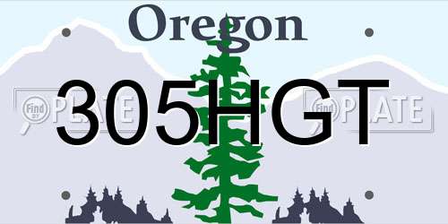 305HGT Oregon License Plate