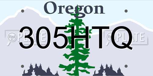 305HTQ Oregon License Plate