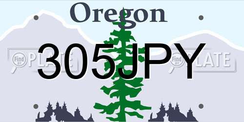 305JPY Oregon License Plate