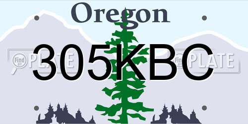 305KBC Oregon License Plate