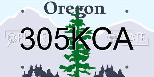 305KCA Oregon License Plate