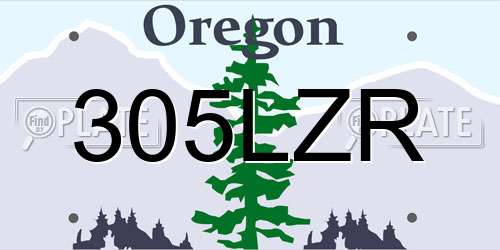 305LZR Oregon License Plate