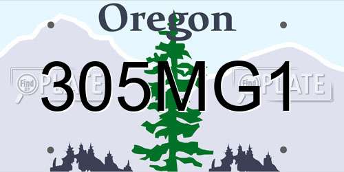 305MG1 Oregon License Plate