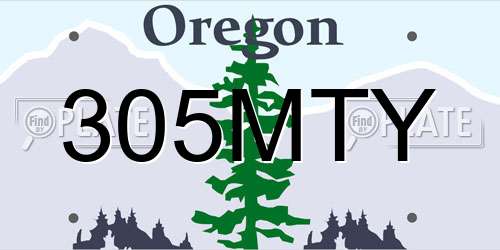 305MTY Oregon License Plate
