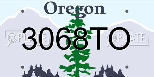 3068TO Oregon License Plate