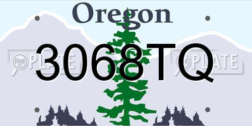 3068TQ Oregon License Plate