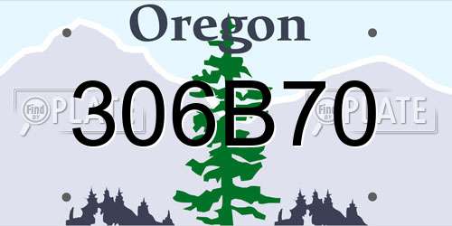 306B70 Oregon License Plate