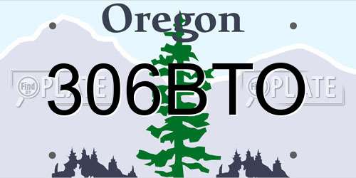 306BTO Oregon License Plate