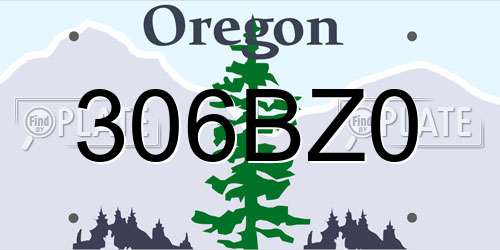 306BZ0 Oregon License Plate