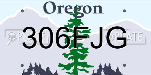 306FJG Oregon License Plate