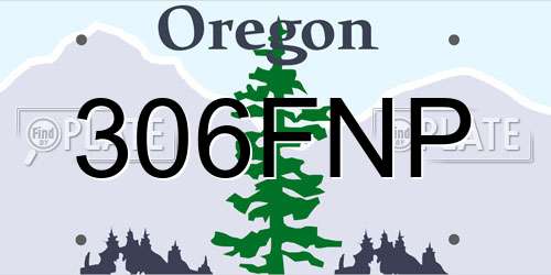 306FNP Oregon License Plate