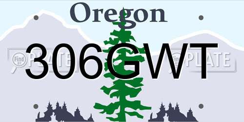 306GWT Oregon License Plate